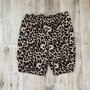 Shein Leopard Highwaisted Biker Shorts With Drawstrings